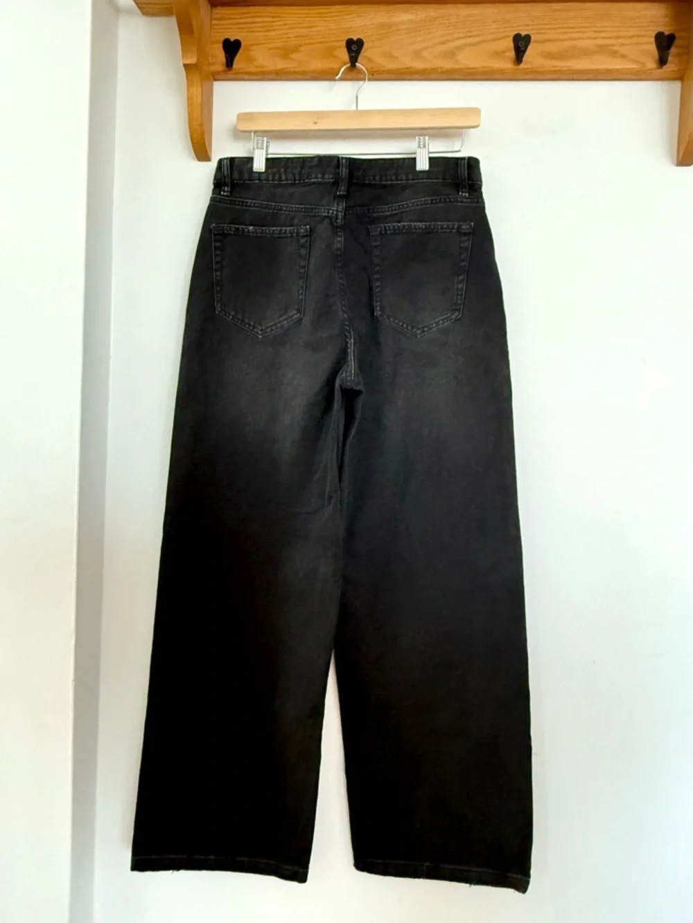 Black Wide-Leg Studded Women's Jeans - Picture 2 of 2